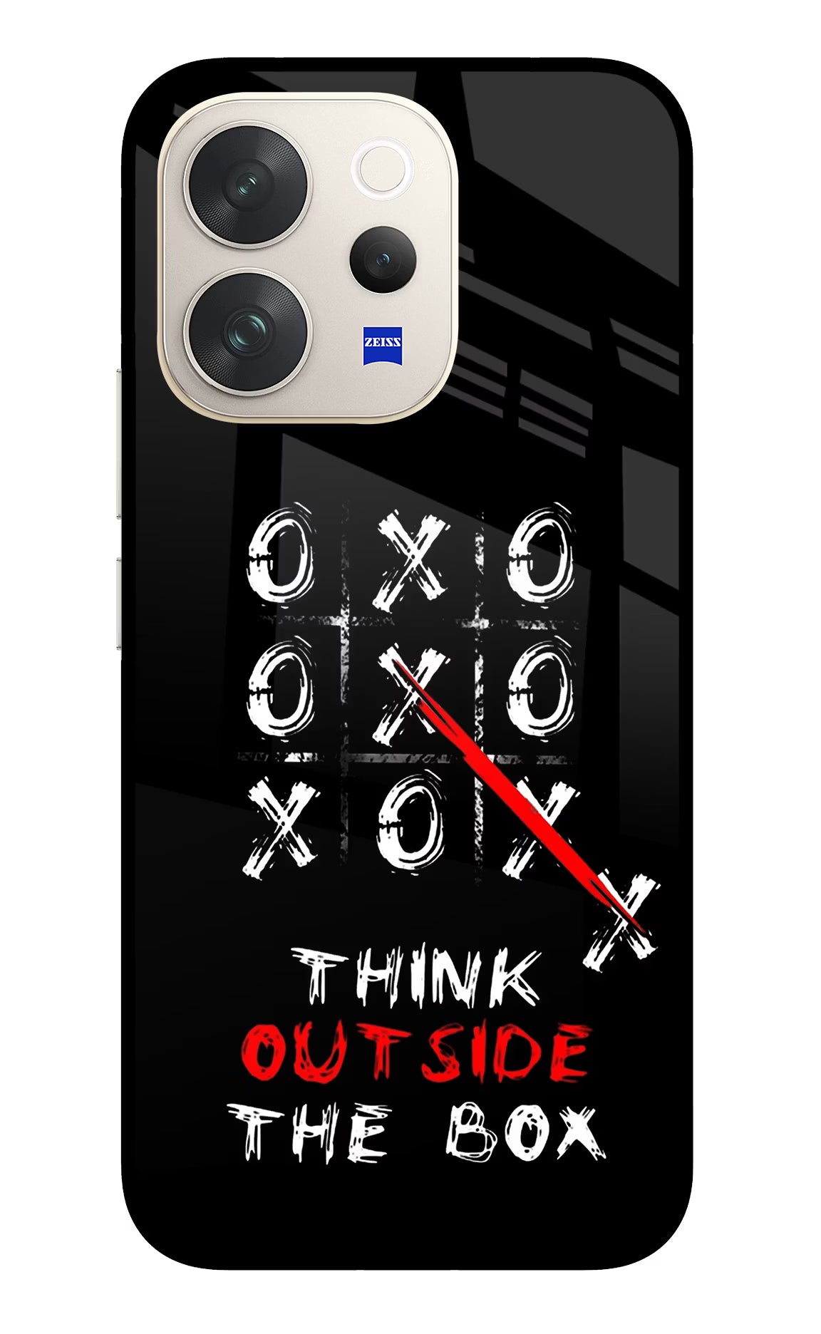 Think out of the BOX Vivo V70 5G Glass Case Back Cover by Casekaro