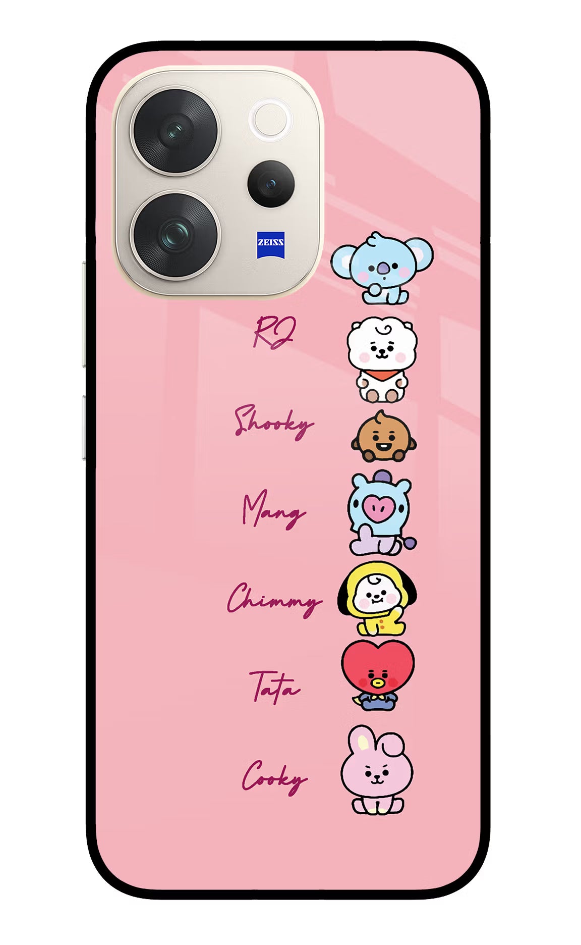BTS names Vivo V70 5G Glass Case Back Cover by Casekaro