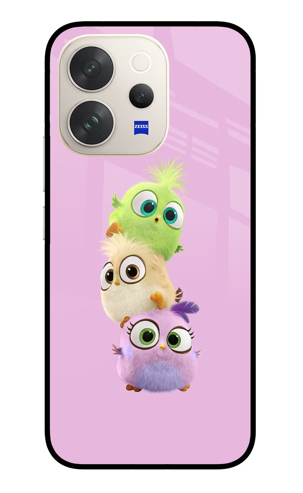 Cute Little Birds Vivo V70 5G Glass Case Back Cover by Casekaro