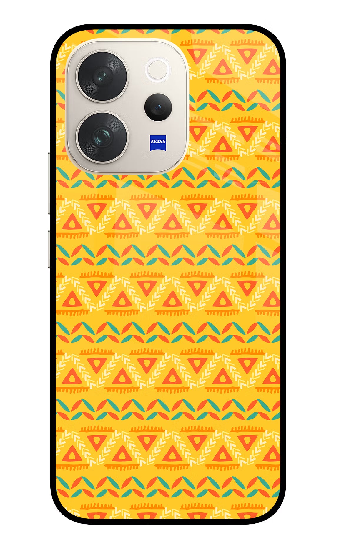 Tribal Pattern Vivo V70 5G Glass Case Back Cover by Casekaro