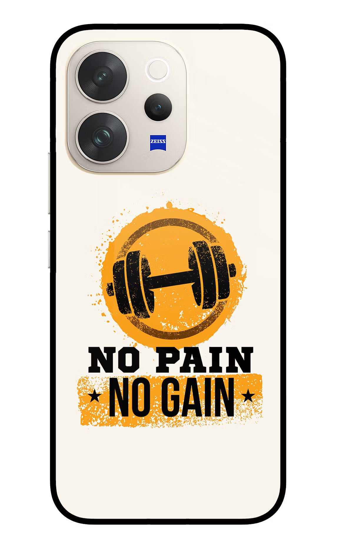 No Pain No Gain Vivo V70 5G Glass Case Back Cover by Casekaro