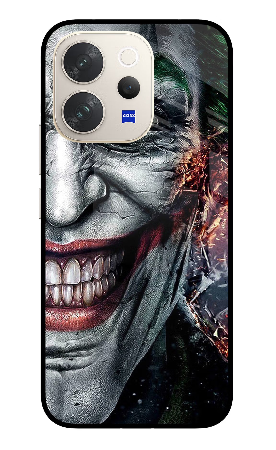 Joker Cam Vivo V70 5G Glass Case Back Cover by Casekaro