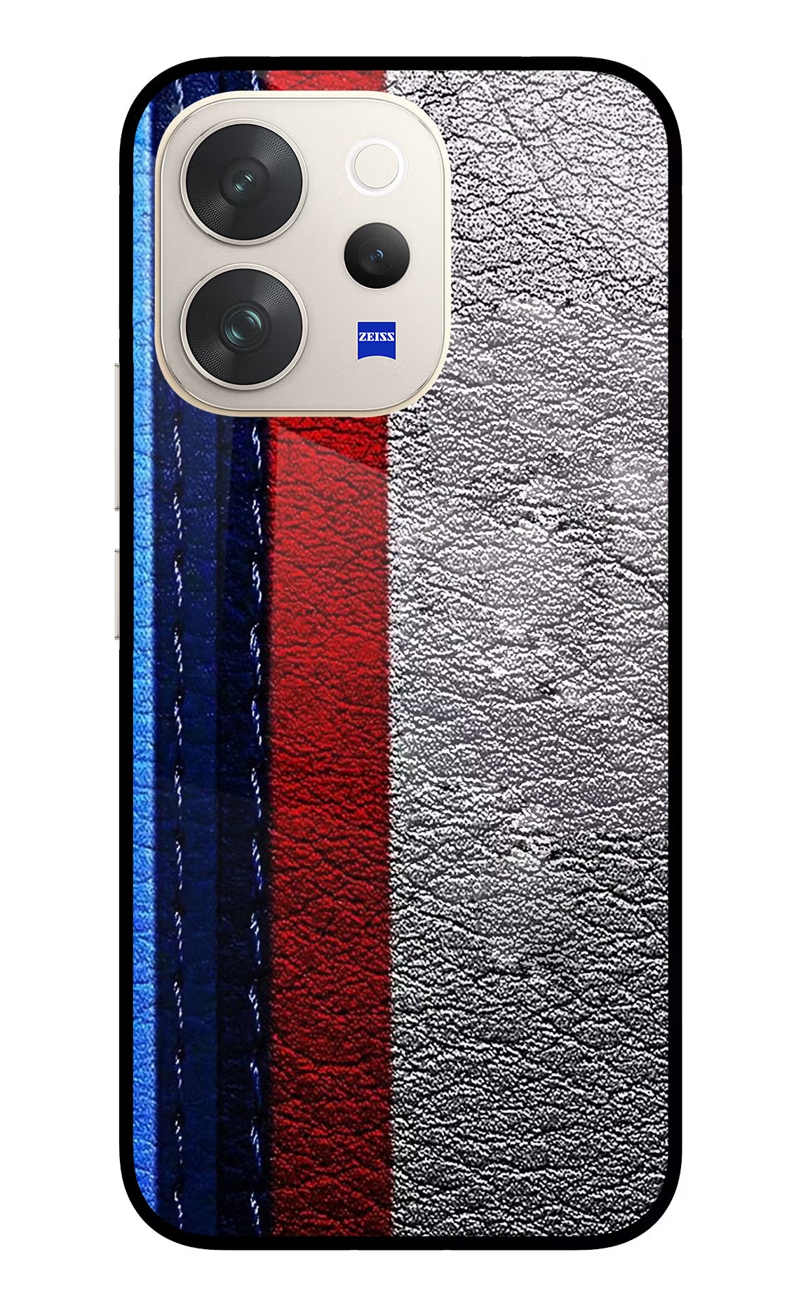 BMW Stripes Vivo V70 5G Glass Case Back Cover by Casekaro