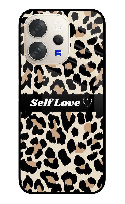 Leopard Print Self Love Vivo V70 5G Glass Case