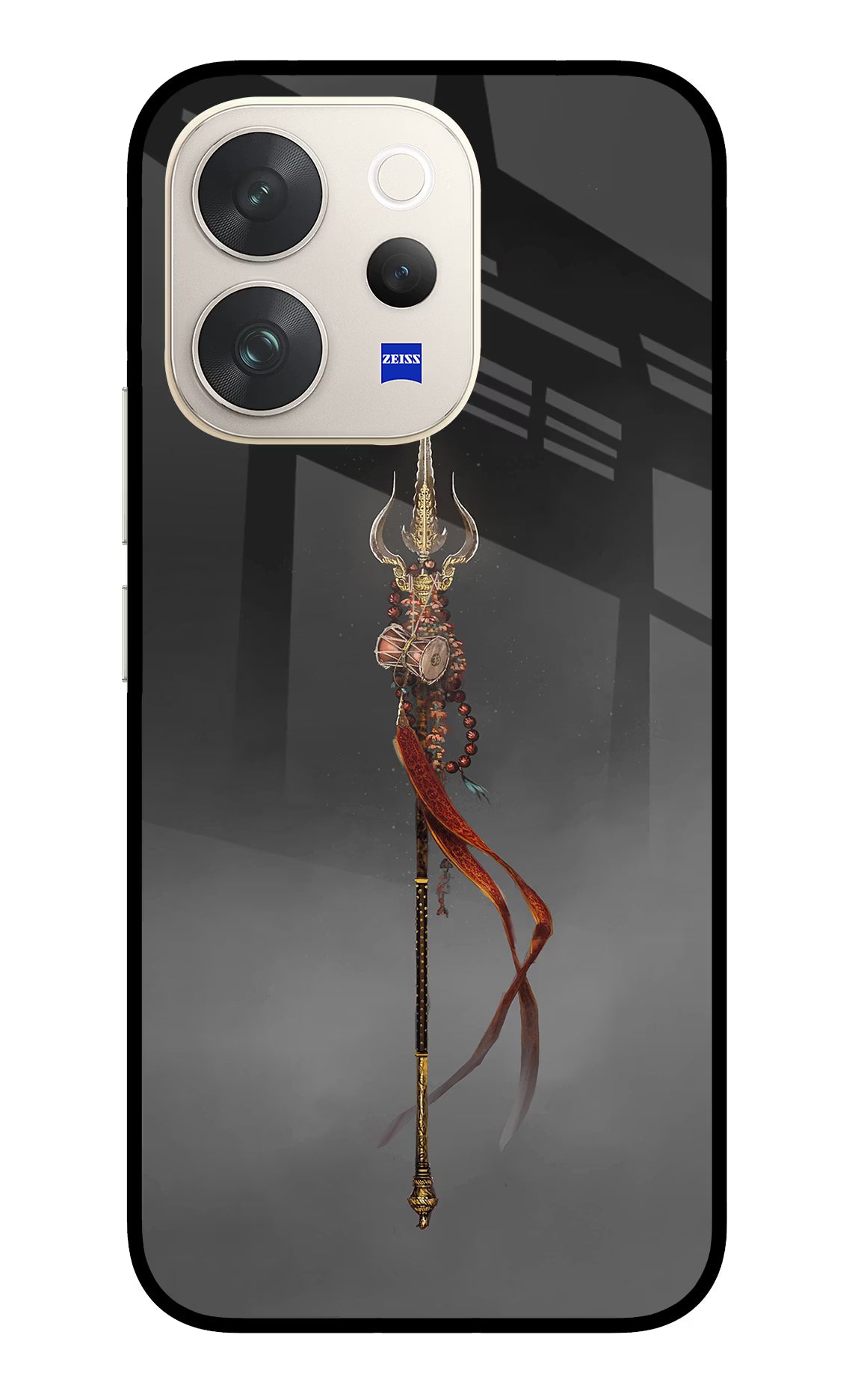 Shiv Trishul Vivo V70 5G Glass Case Back Cover by Casekaro