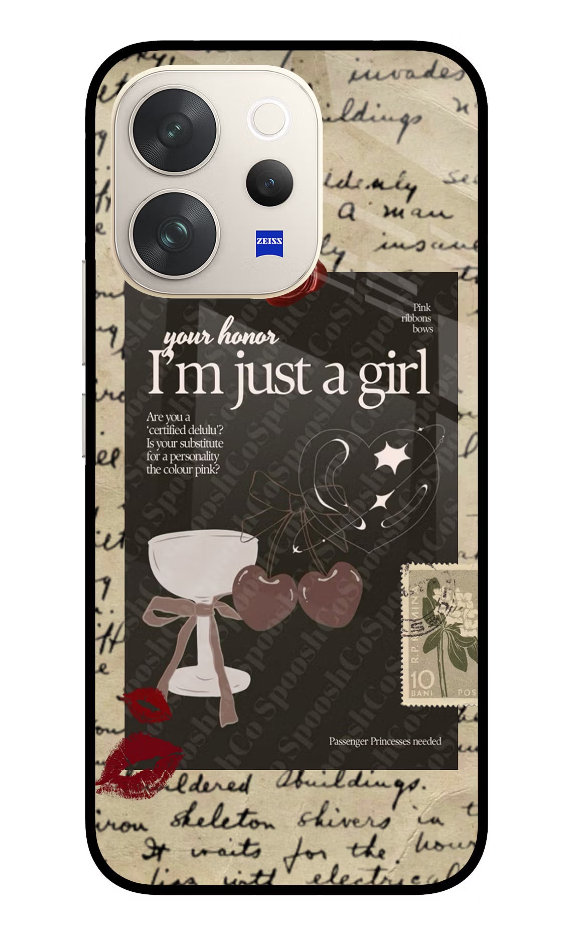 I am just a girl Vivo V70 5G Glass Case