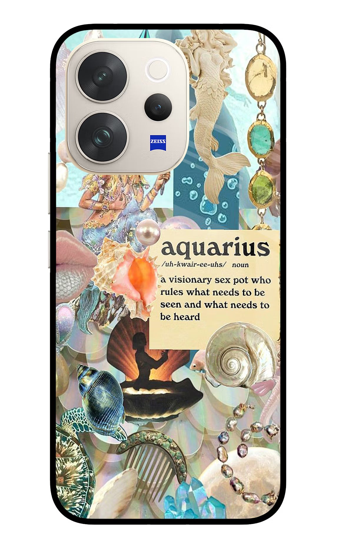 Aquarius Zodiac Vivo V70 5G Glass Case Back Cover by Casekaro