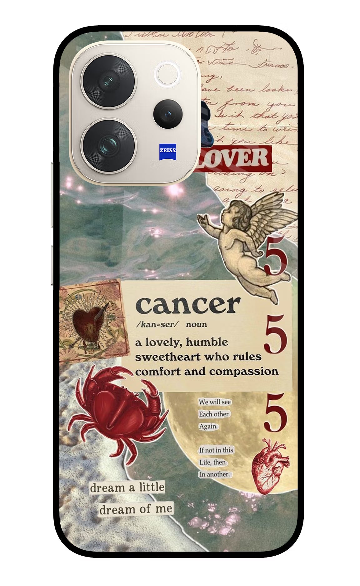 Cancer Zodiac Vivo V70 5G Glass Case