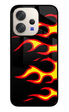 Side Sweep Flames Vivo V70 5G Glass Case Back Cover by Casekaro