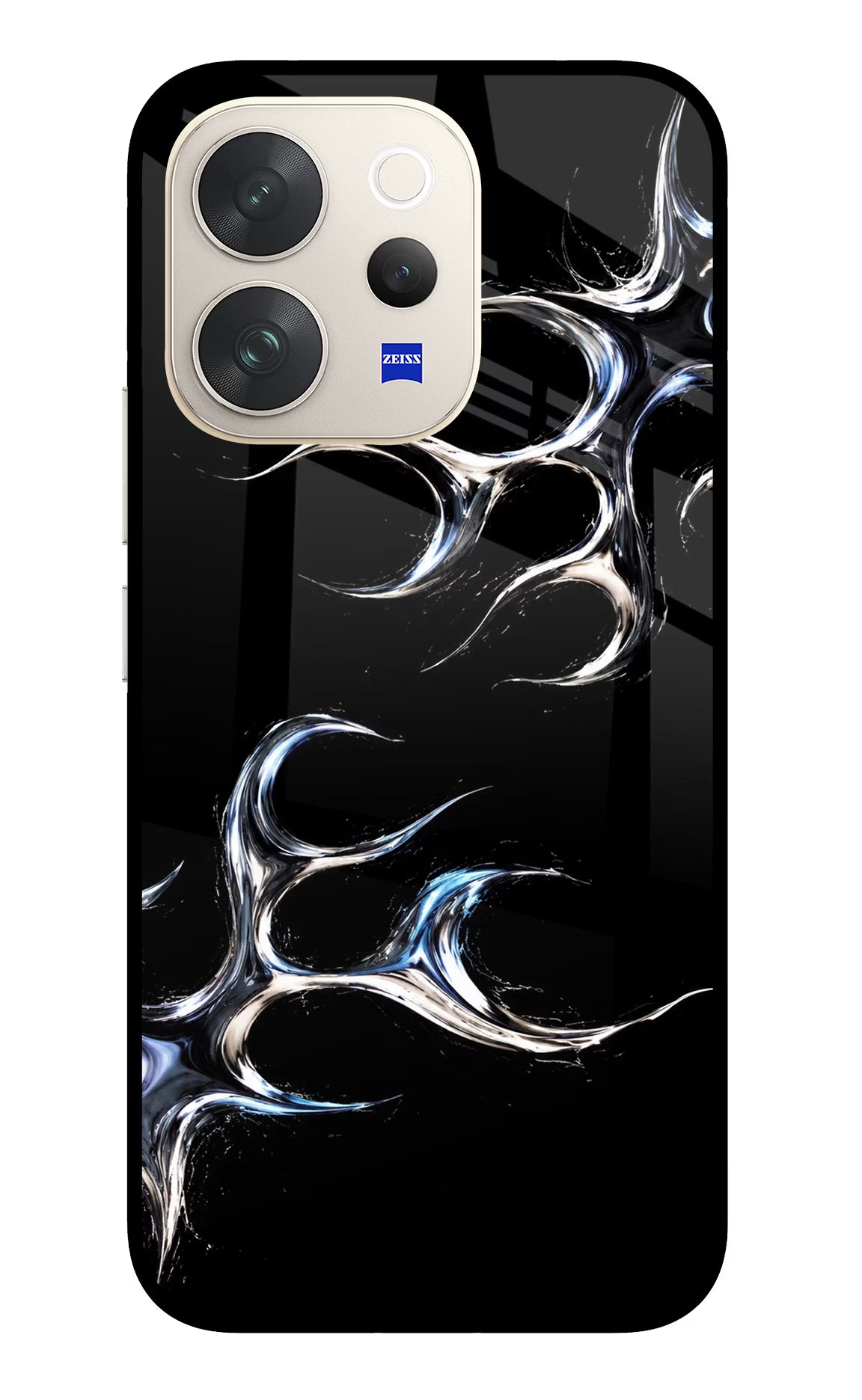 Chrome Tribal Vivo V70 5G Glass Case Back Cover by Casekaro