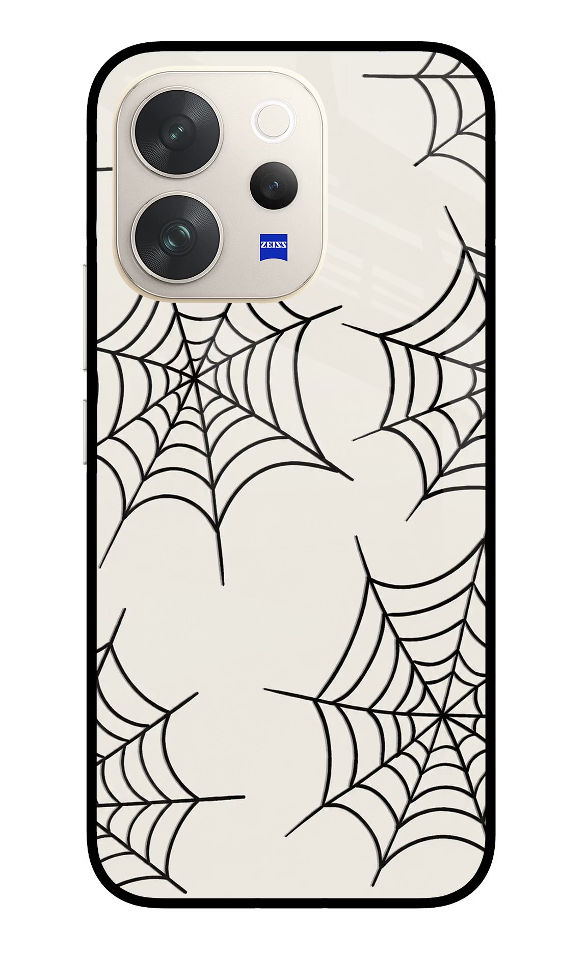 Spider Web Vivo V70 5G Glass Case Back Cover by Casekaro