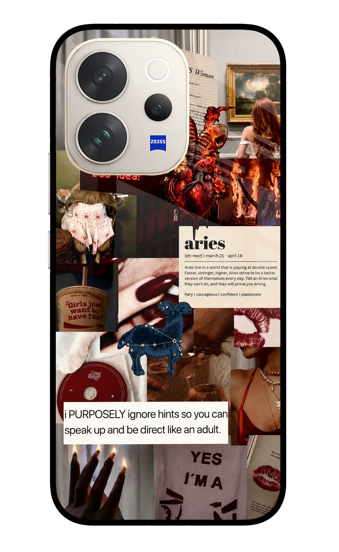Zodiac Aries Vivo V70 5G Glass Case