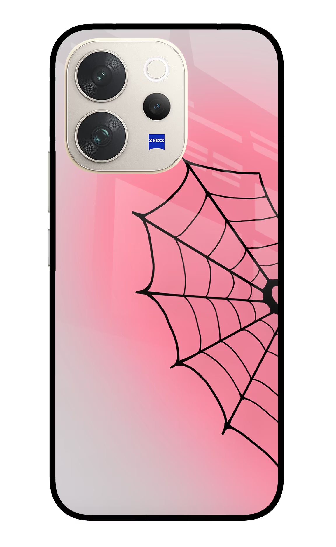 Pink Web Vivo V70 5G Glass Case