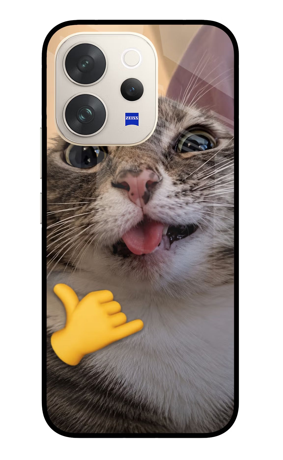 Silly Cat Call Vivo V70 5G Glass Case