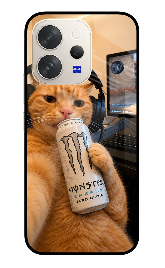 Gamer Cat Energy Vivo V70 5G Glass Case