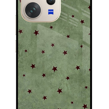 Green Stars Vivo V70 5G Glass Case