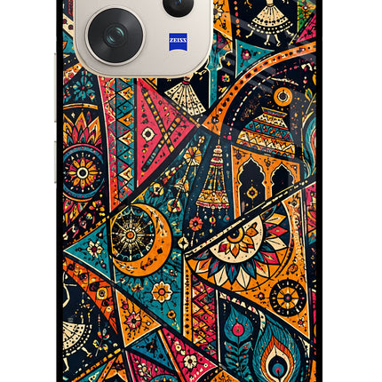 Folk Print Vivo V70 5G Glass Case