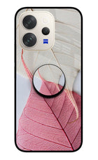 White Pink Leaf Vivo V70 5G Pop Case by Casekaro