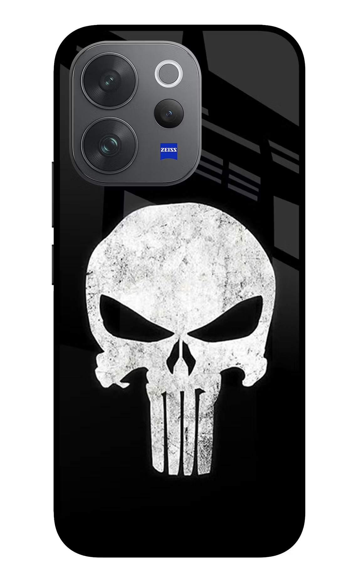 Punisher Skull Vivo V70 Elite 5G Glass Case Back Cover by Casekaro