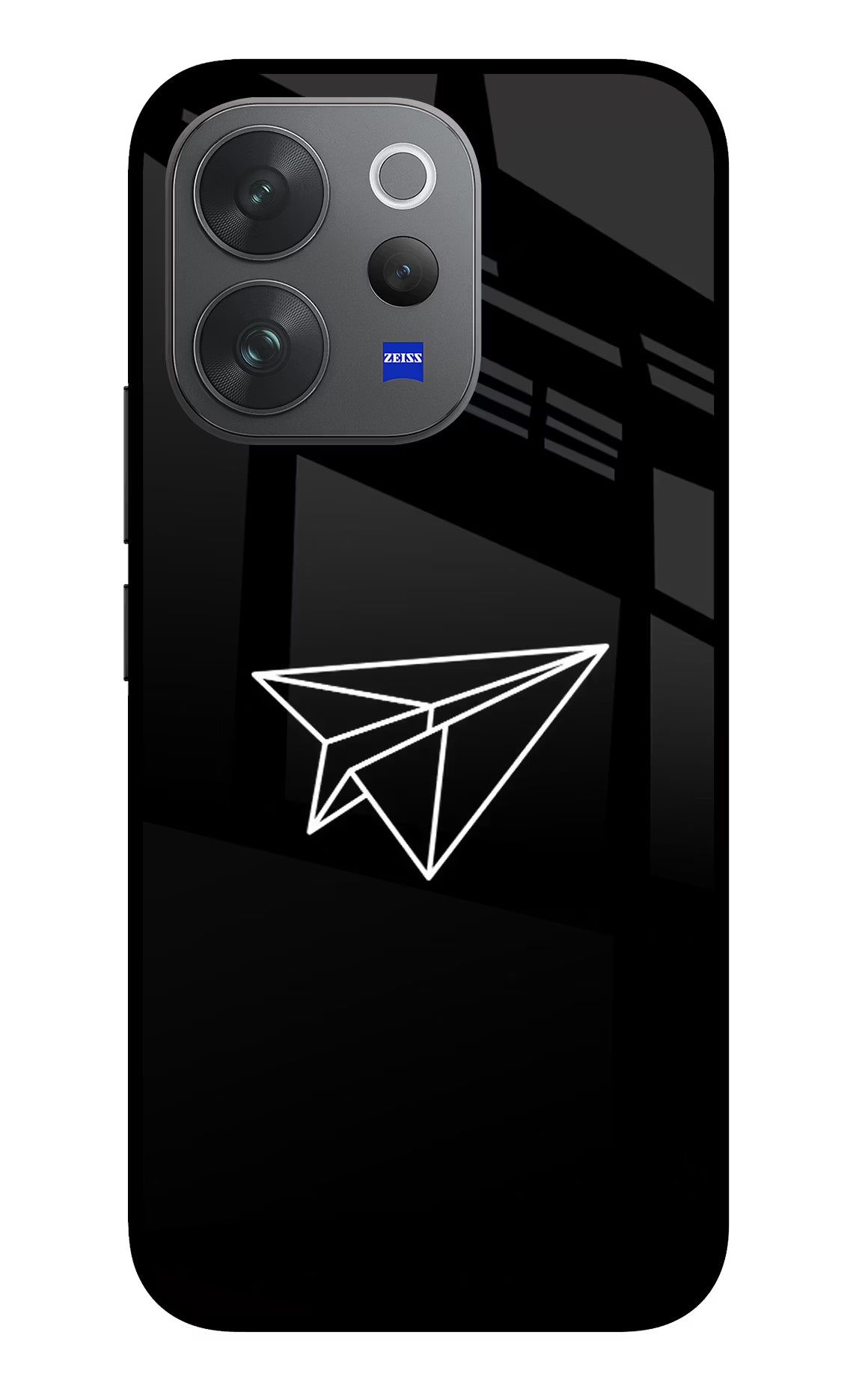 Paper Plane White Vivo V70 Elite 5G Glass Case