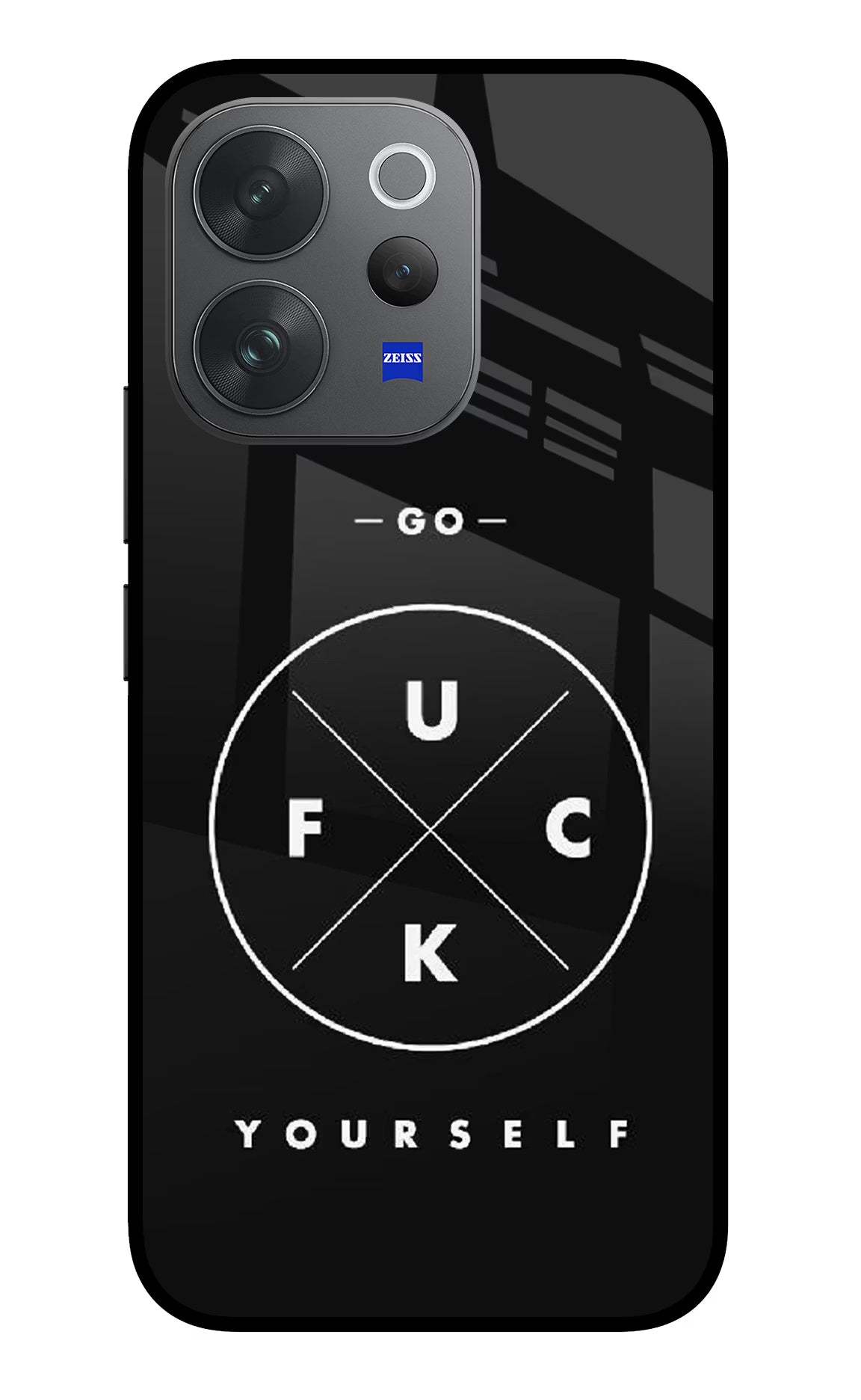 Go Fuck Yourself Vivo V70 Elite 5G Glass Case Back Cover by Casekaro