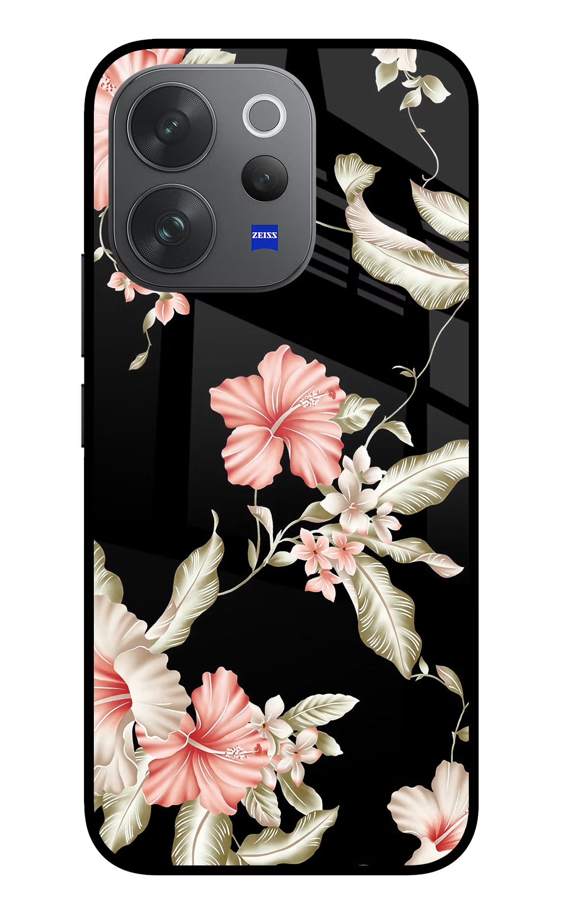Flowers Vivo V70 Elite 5G Glass Case Back Cover by Casekaro