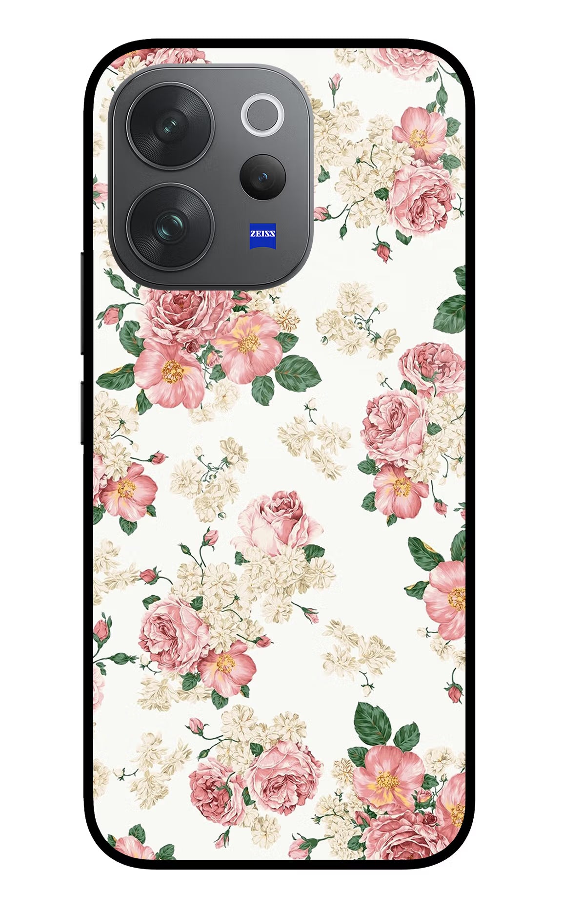 Flowers Vivo V70 Elite 5G Glass Case Back Cover by Casekaro
