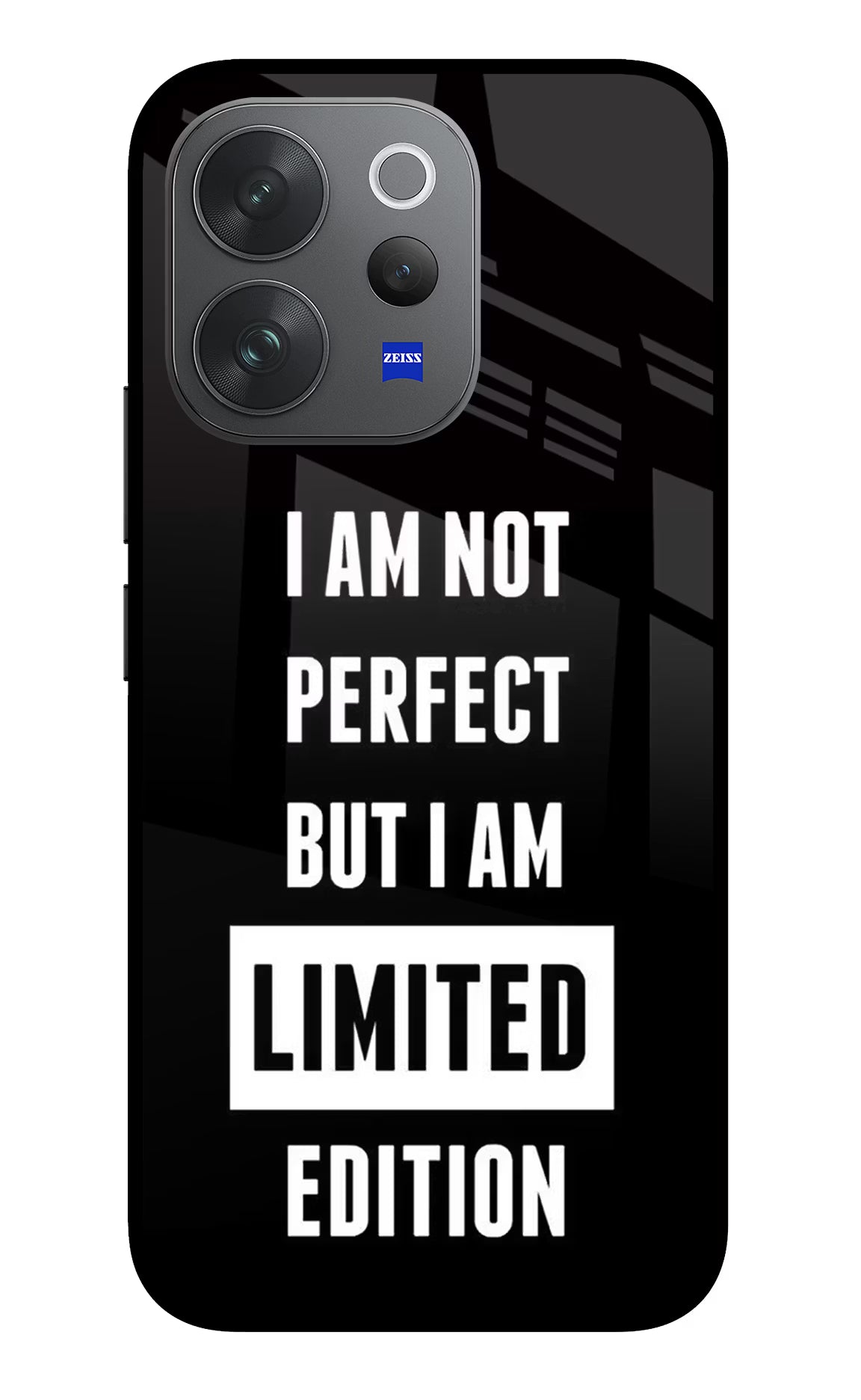 I Am Not Perfect But I Am Limited Edition Vivo V70 Elite 5G Glass Case Back Cover by Casekaro