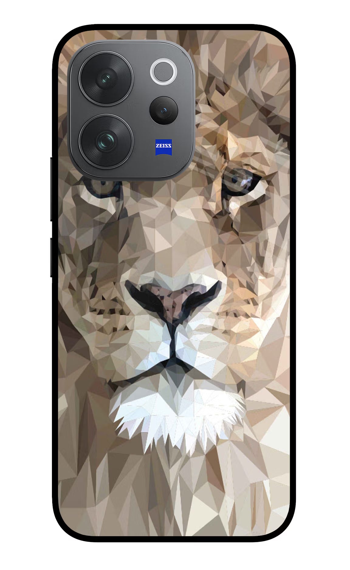 Lion Art Vivo V70 Elite 5G Glass Case Back Cover by Casekaro