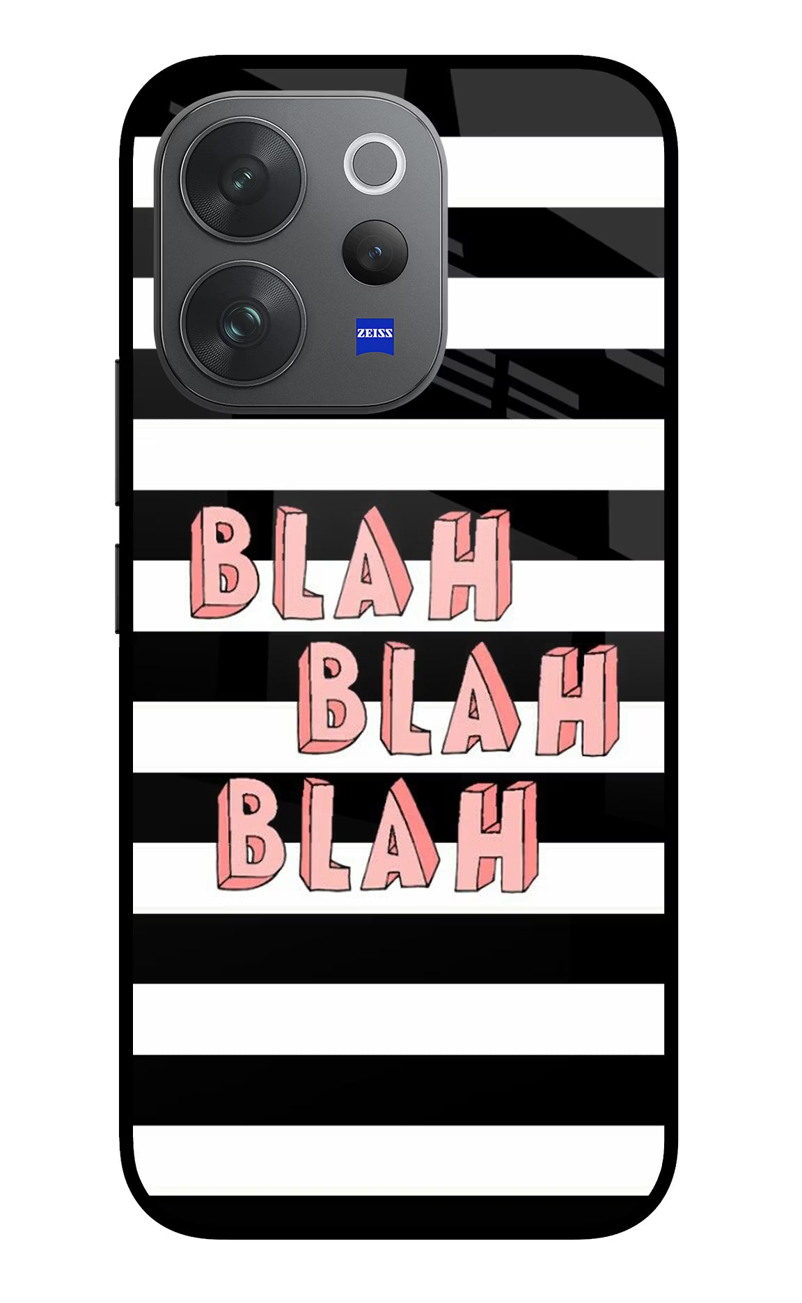 Blah Blah Blah Vivo V70 Elite 5G Glass Case Back Cover by Casekaro