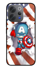 Captain America Vivo V70 Elite 5G Glass Case Back Cover by Casekaro