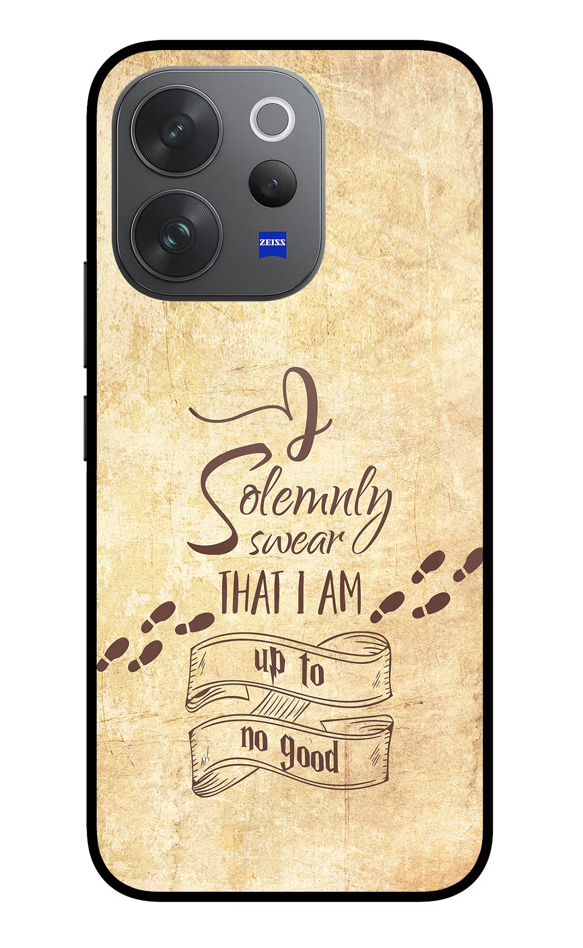 I Solemnly swear that i up to no good Vivo V70 Elite 5G Glass Case Back Cover by Casekaro