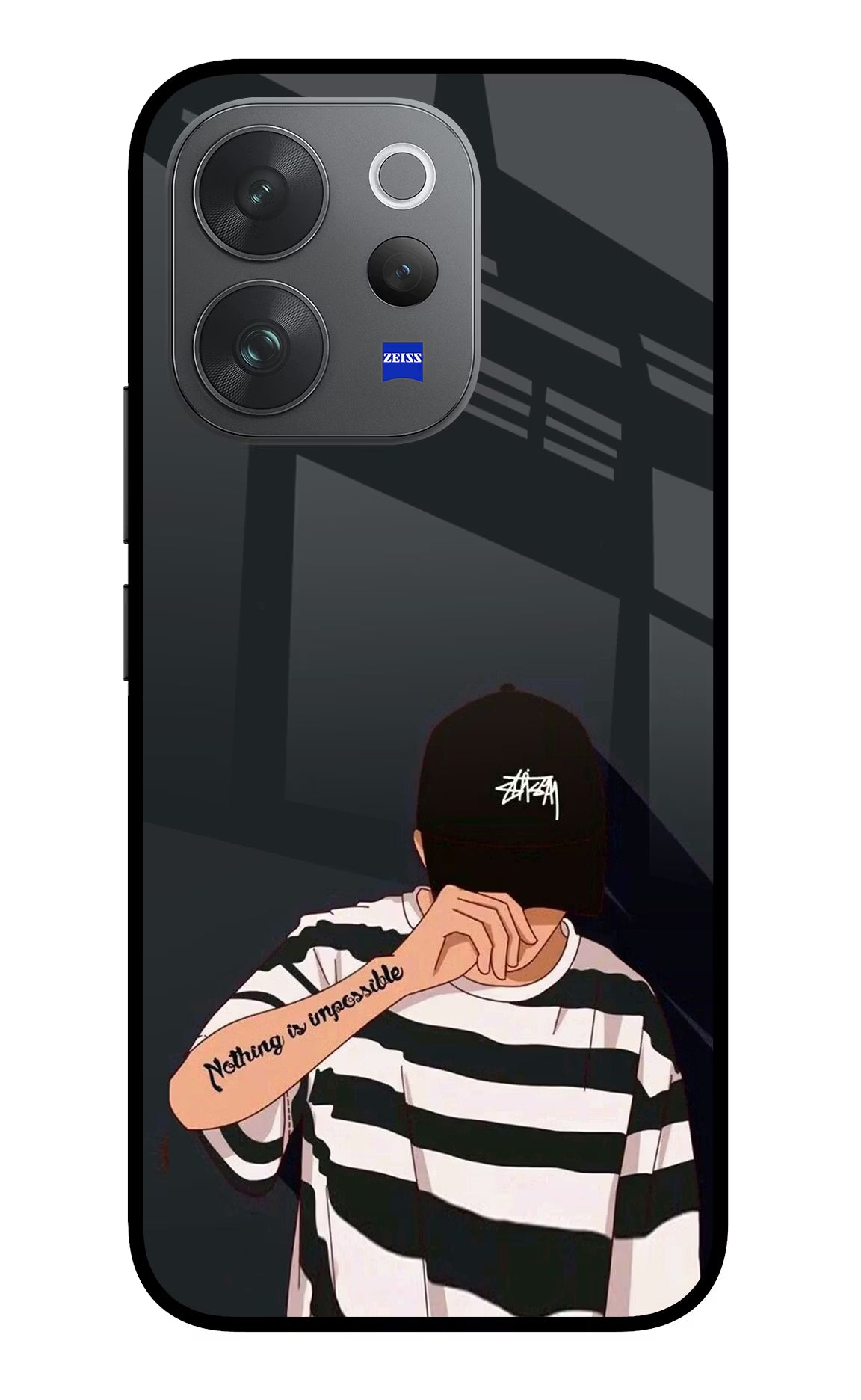 Aesthetic Boy Vivo V70 Elite 5G Glass Case Back Cover by Casekaro