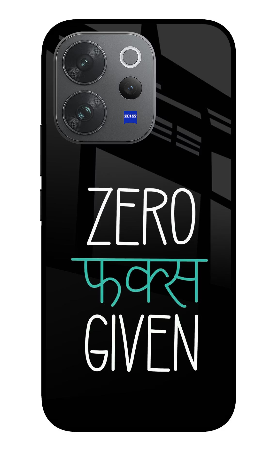 Zero Fucks Given Vivo V70 Elite 5G Glass Case Back Cover by Casekaro