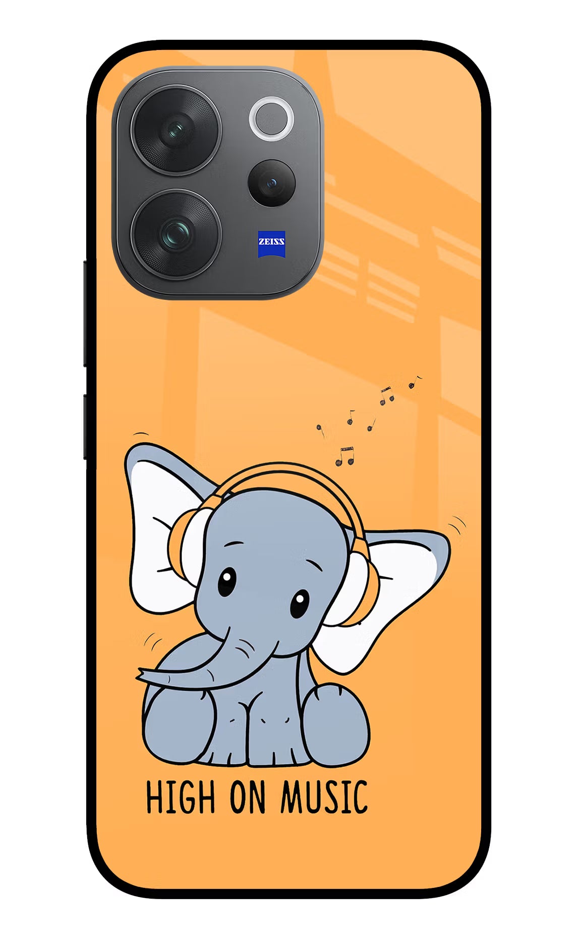 High On Music Vivo V70 Elite 5G Glass Case Back Cover by Casekaro