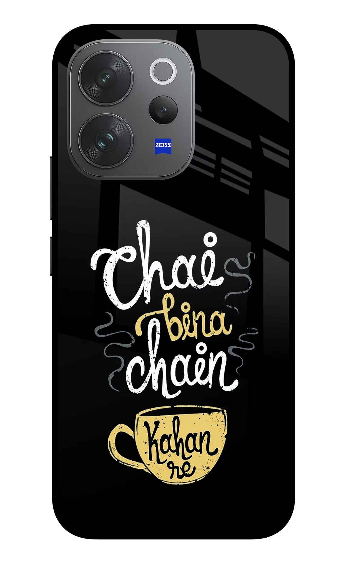 Chai Bina Chain Kaha Re Vivo V70 Elite 5G Glass Case Back Cover by Casekaro