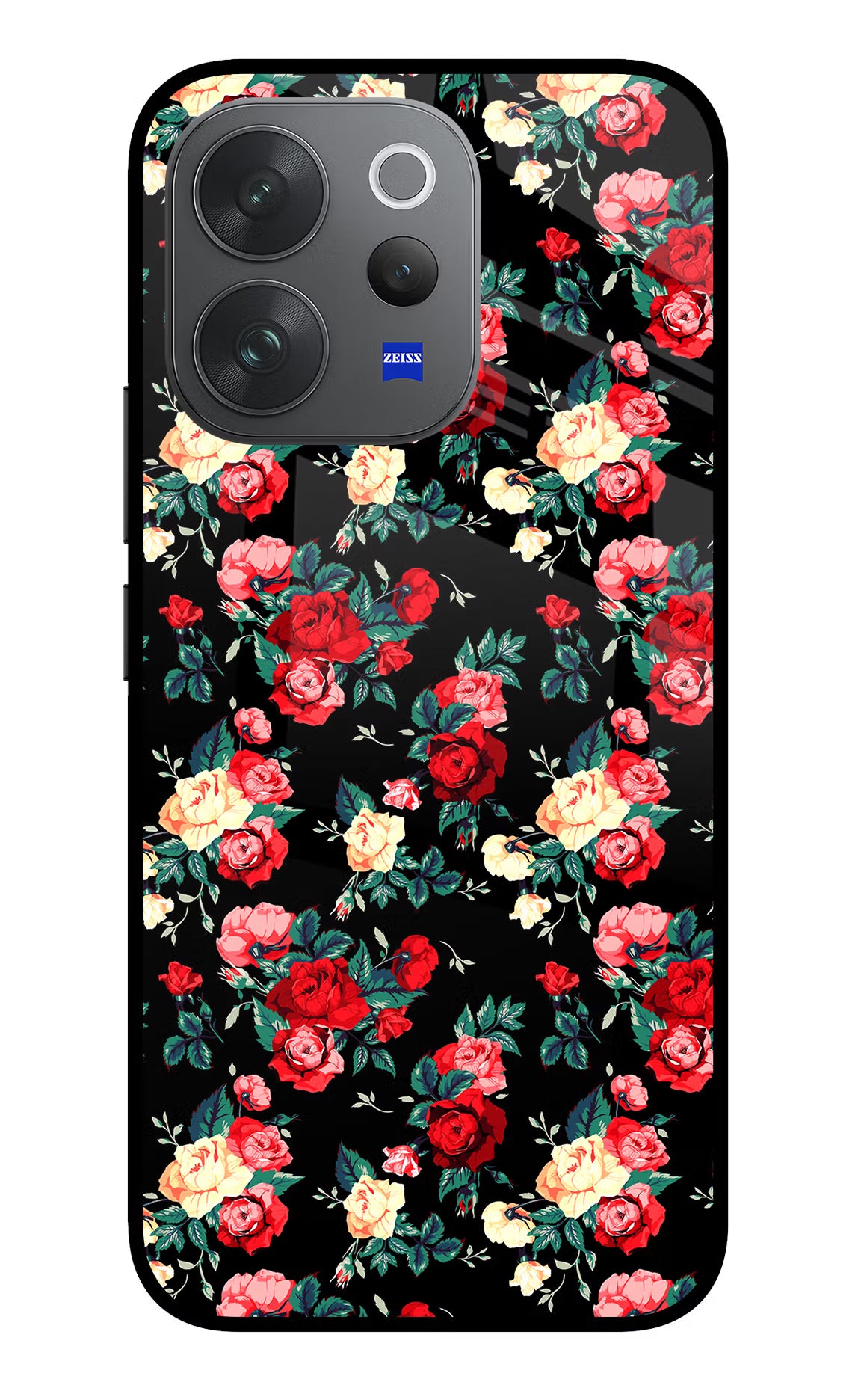 Rose Pattern Vivo V70 Elite 5G Glass Case