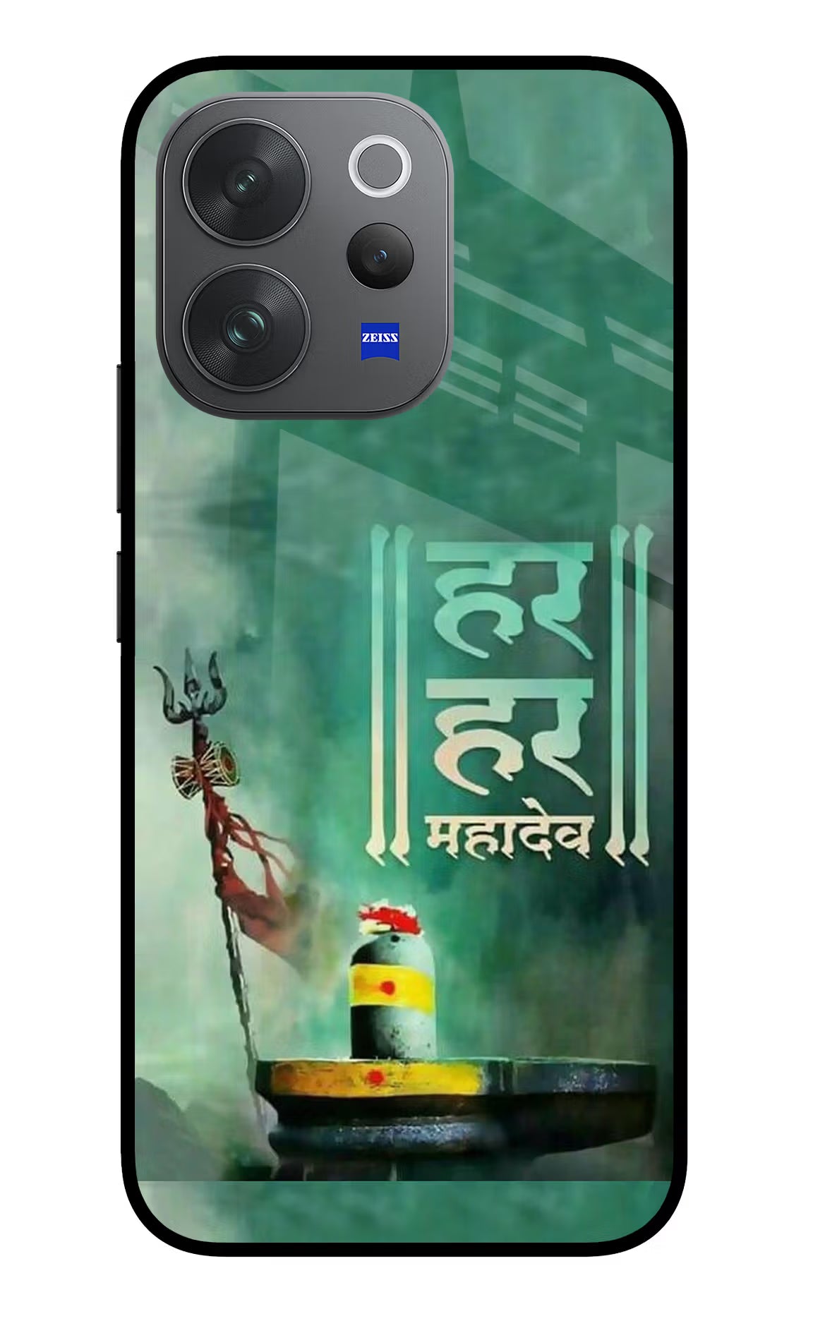 Har Har Mahadev Shivling Vivo V70 Elite 5G Glass Case Back Cover by Casekaro