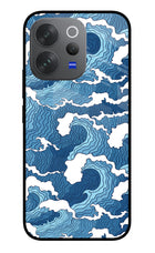 Blue Waves Vivo V70 Elite 5G Glass Case Back Cover by Casekaro