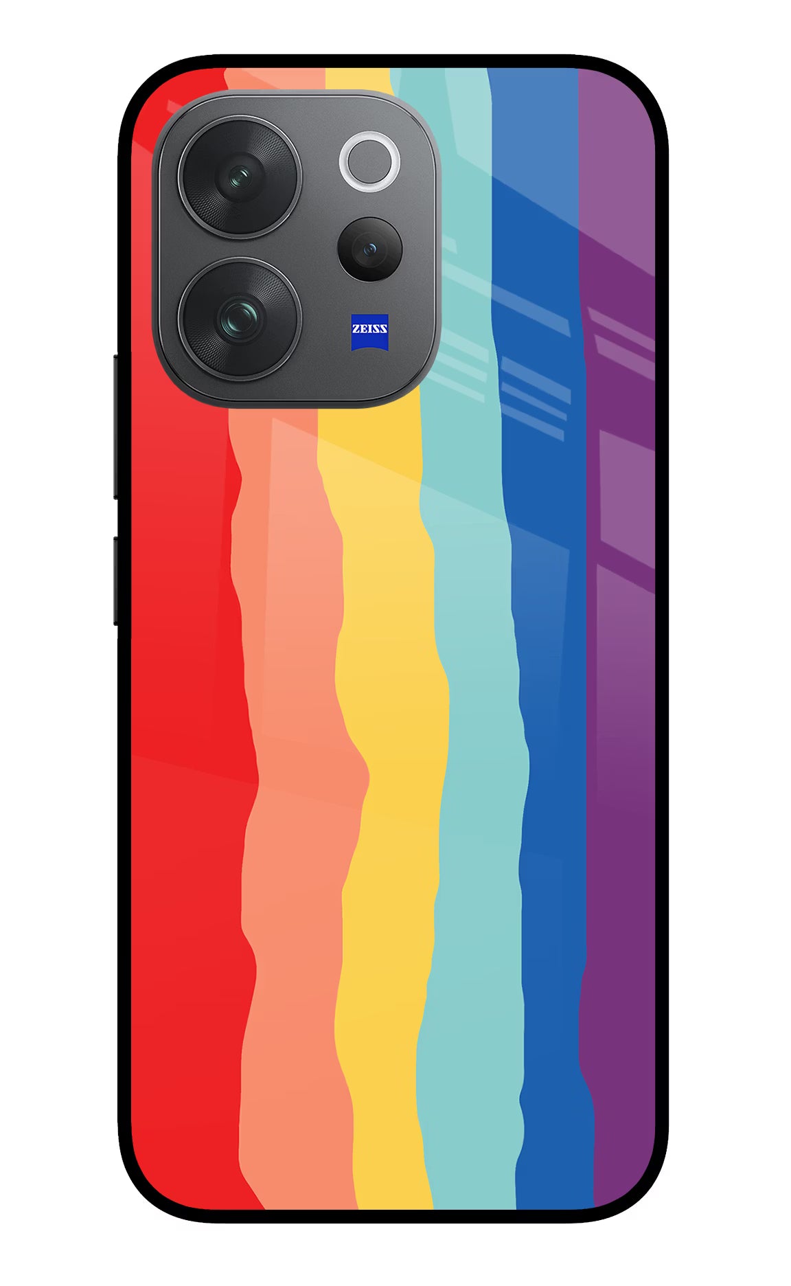 Rainbow Vivo V70 Elite 5G Glass Case Back Cover by Casekaro