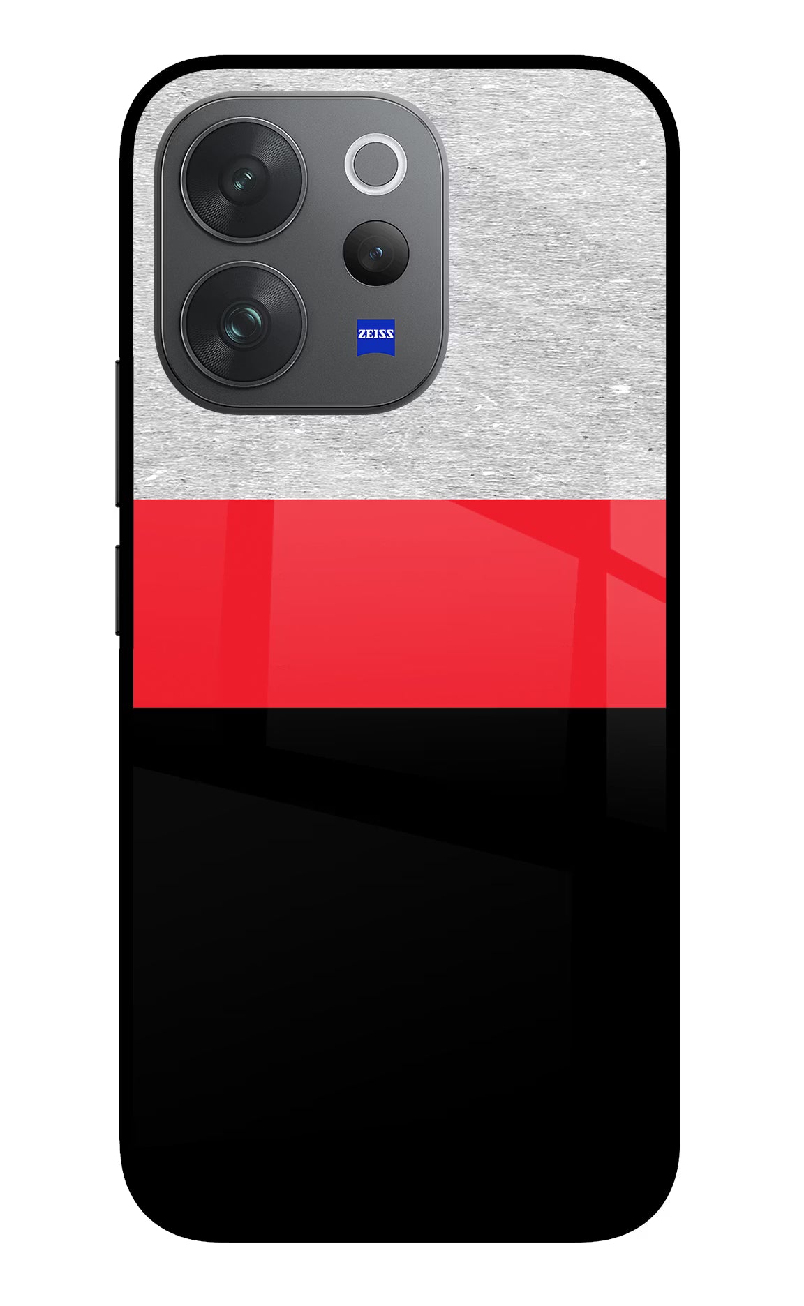 Tri Color Pattern Vivo V70 Elite 5G Glass Case Back Cover by Casekaro