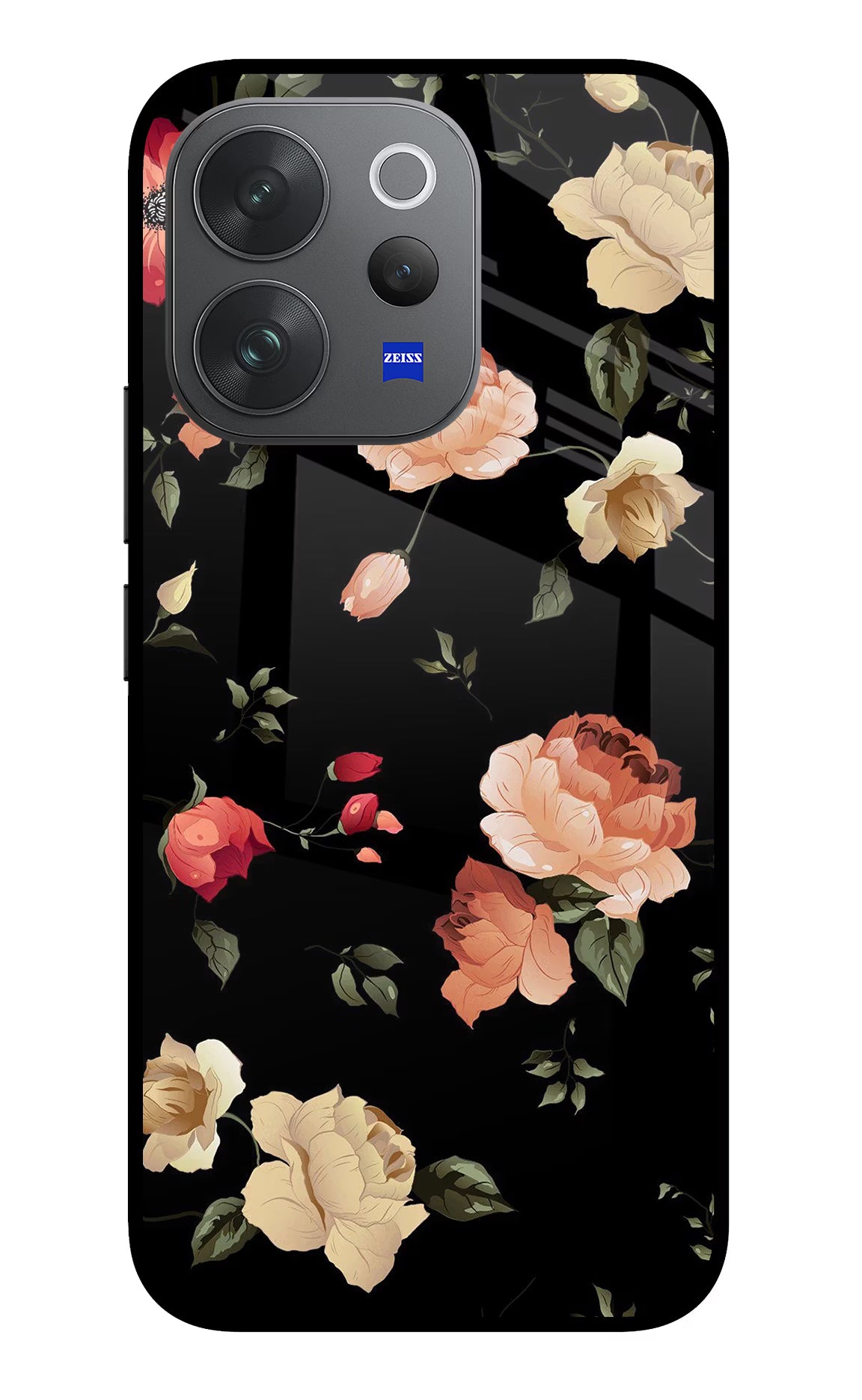 Flowers Vivo V70 Elite 5G Glass Case