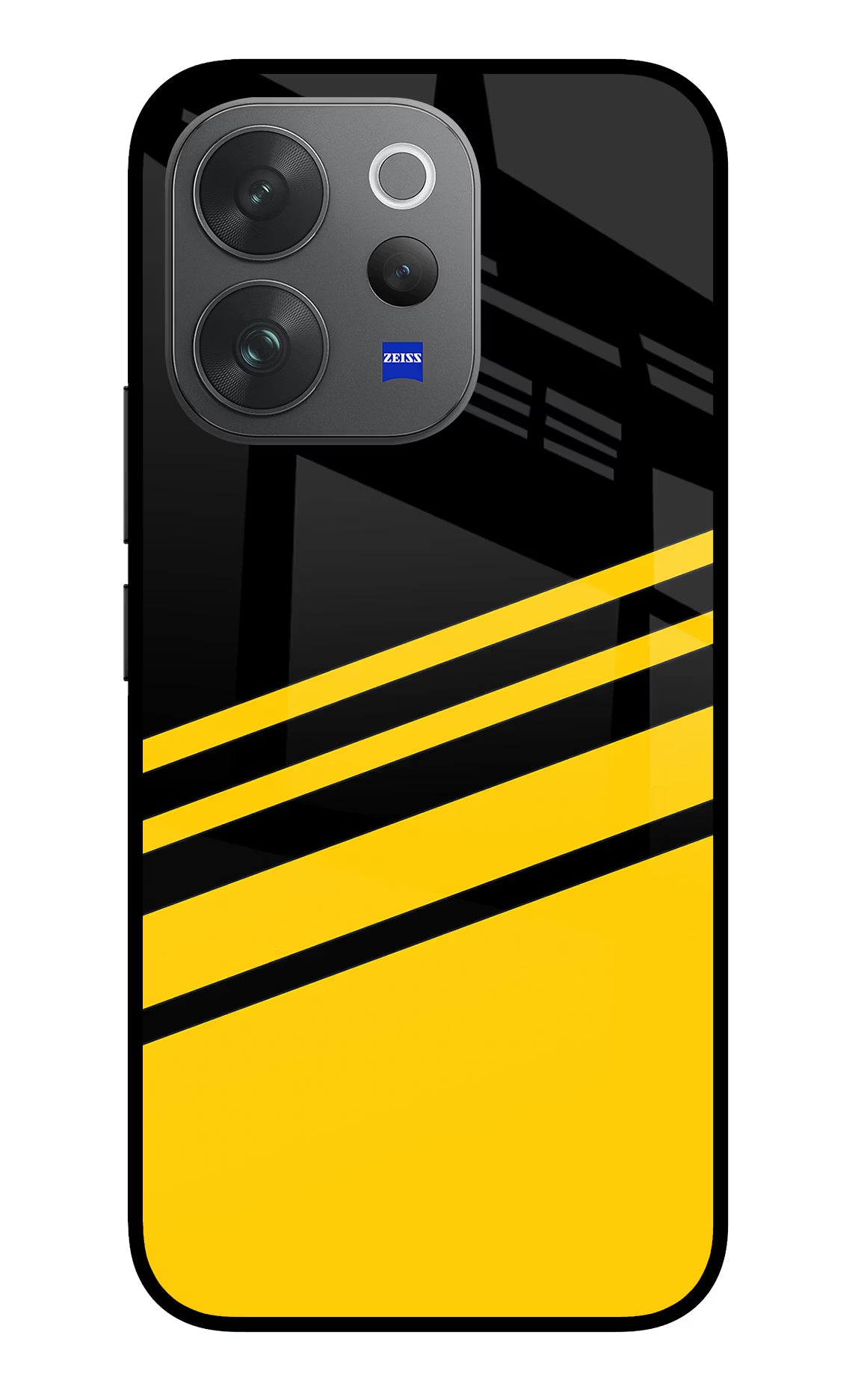 Yellow Shades Vivo V70 Elite 5G Glass Case Back Cover by Casekaro