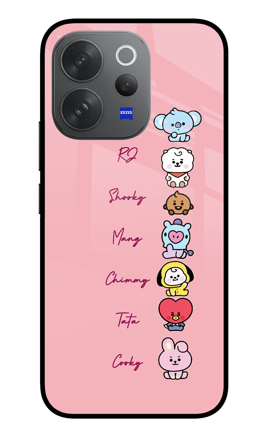 BTS names Vivo V70 Elite 5G Glass Case Back Cover by Casekaro