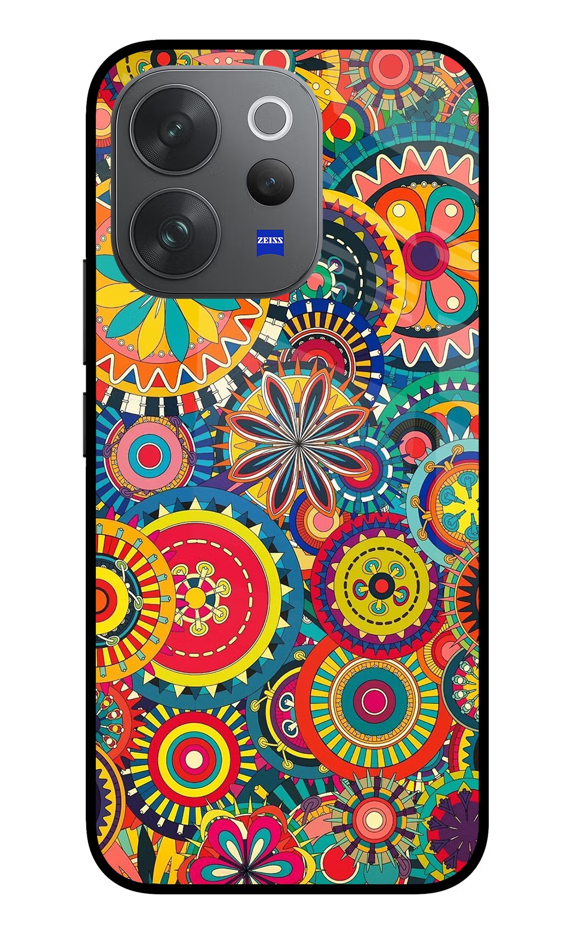 Gol Gol Art Vivo V70 Elite 5G Glass Case Back Cover by Casekaro