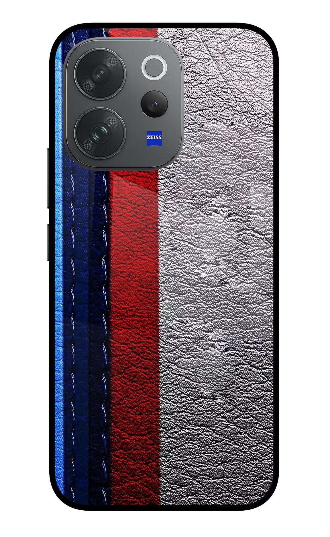 BMW Stripes Vivo V70 Elite 5G Glass Case Back Cover by Casekaro