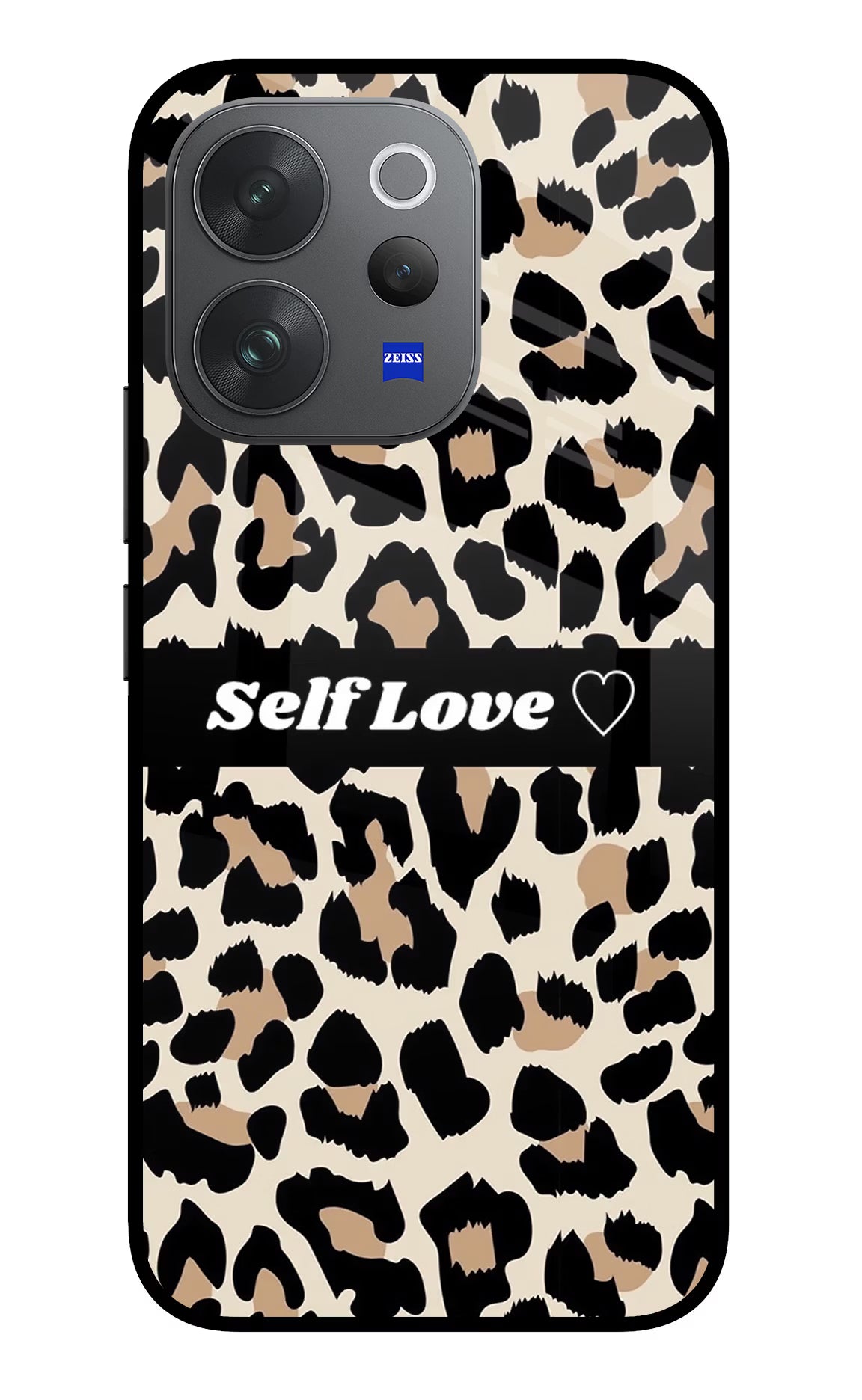Leopard Print Self Love Vivo V70 Elite 5G Glass Case