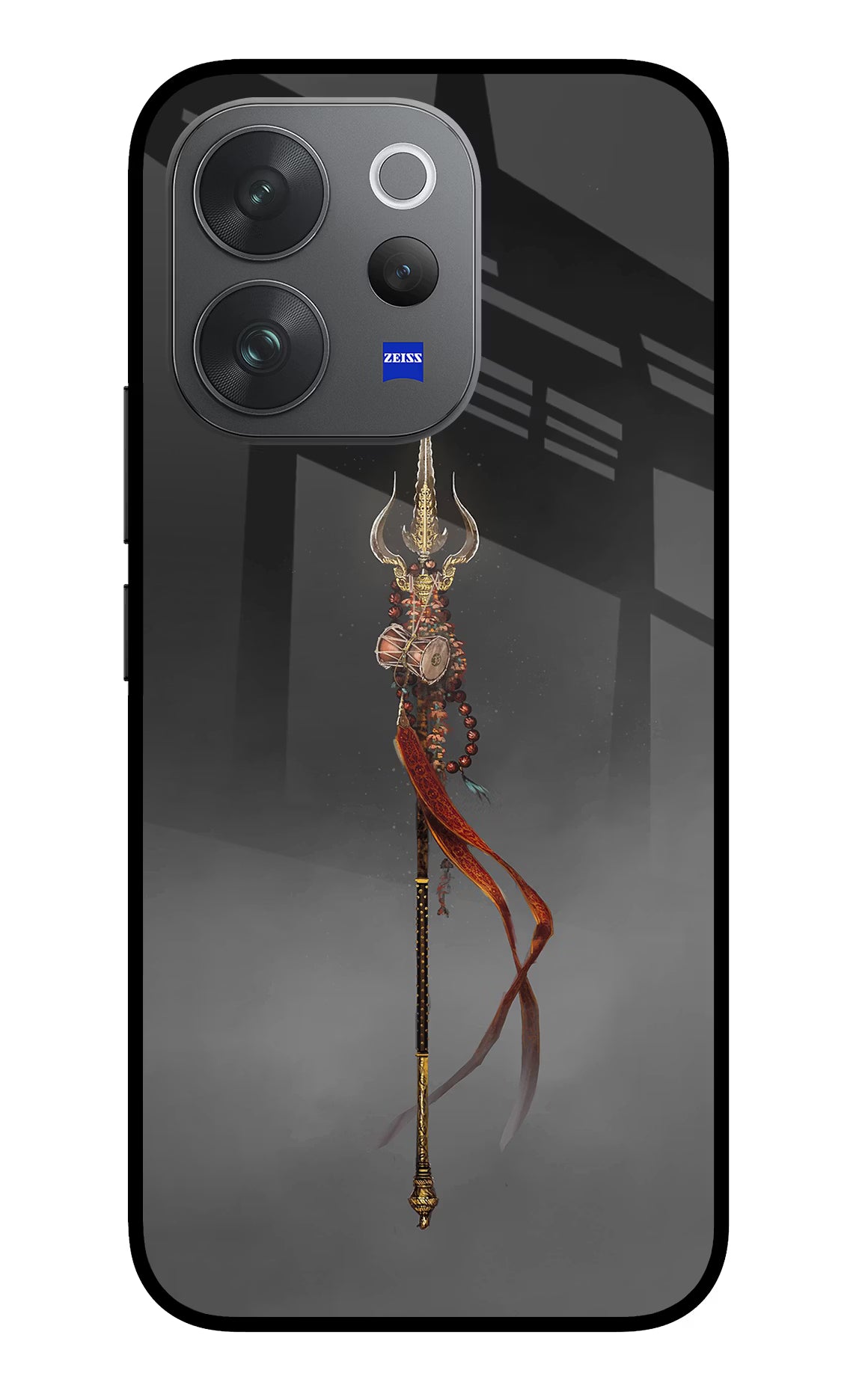 Shiv Trishul Vivo V70 Elite 5G Glass Case Back Cover by Casekaro