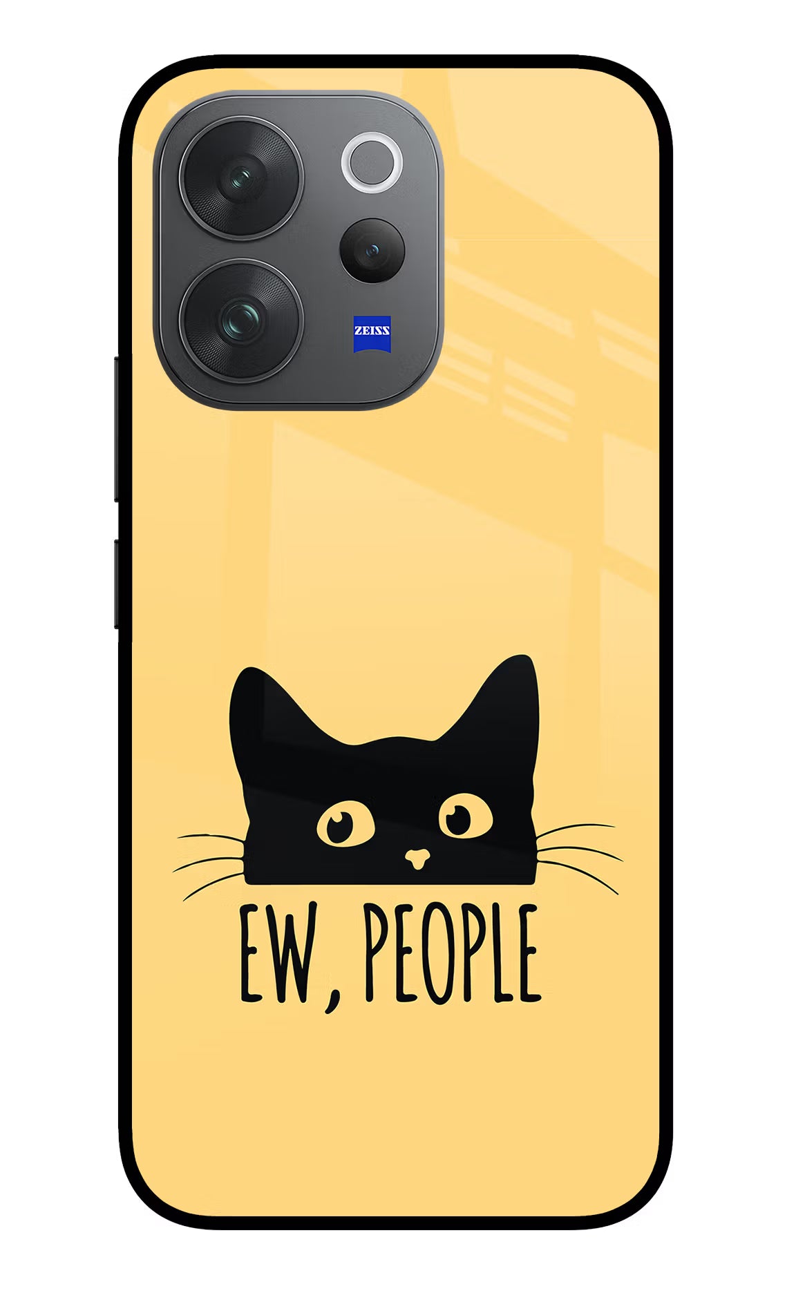 Ew People Catitude Vivo V70 Elite 5G Glass Case Back Cover by Casekaro