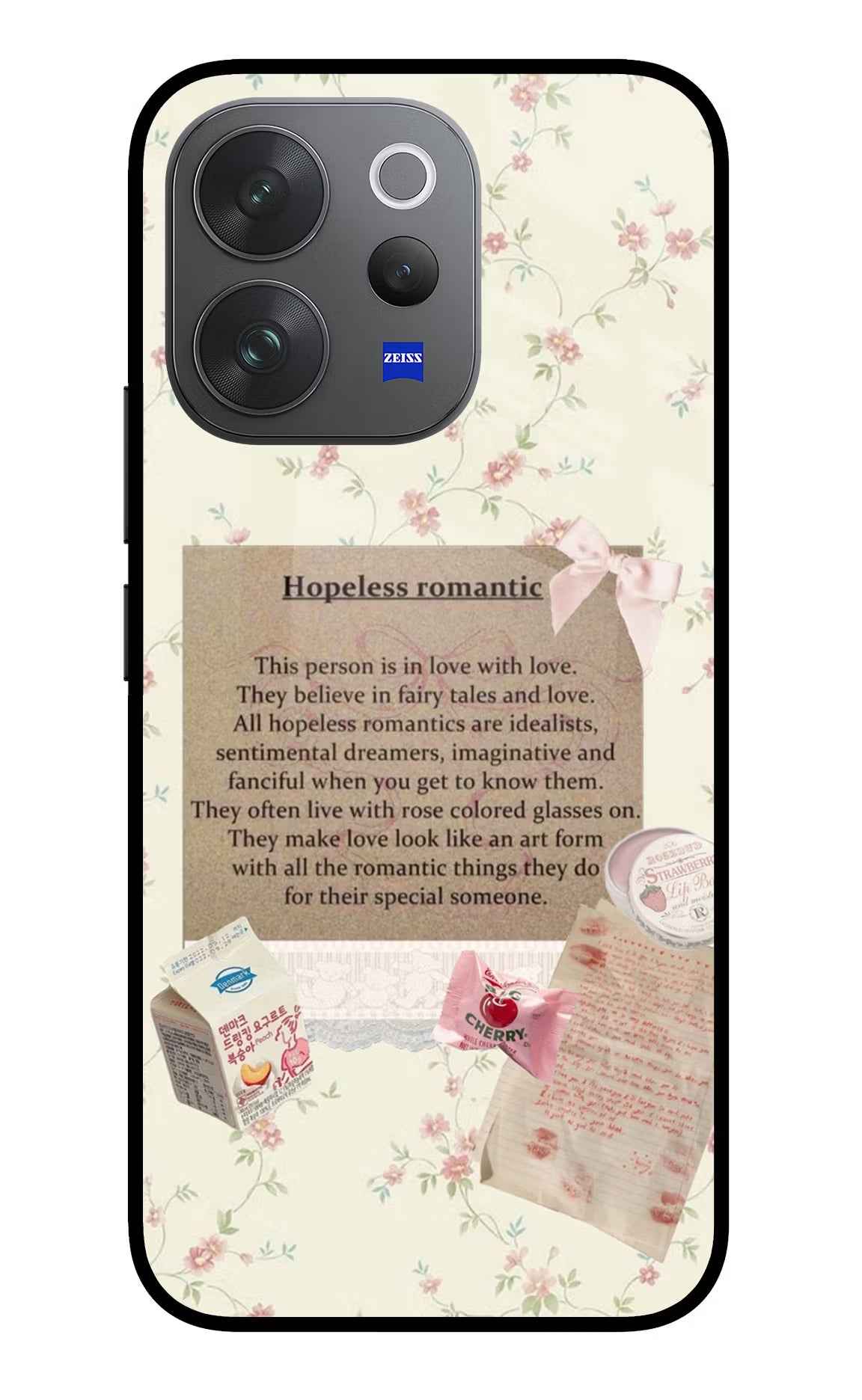 Hopeless Romantic Vivo V70 Elite 5G Glass Case Back Cover by Casekaro